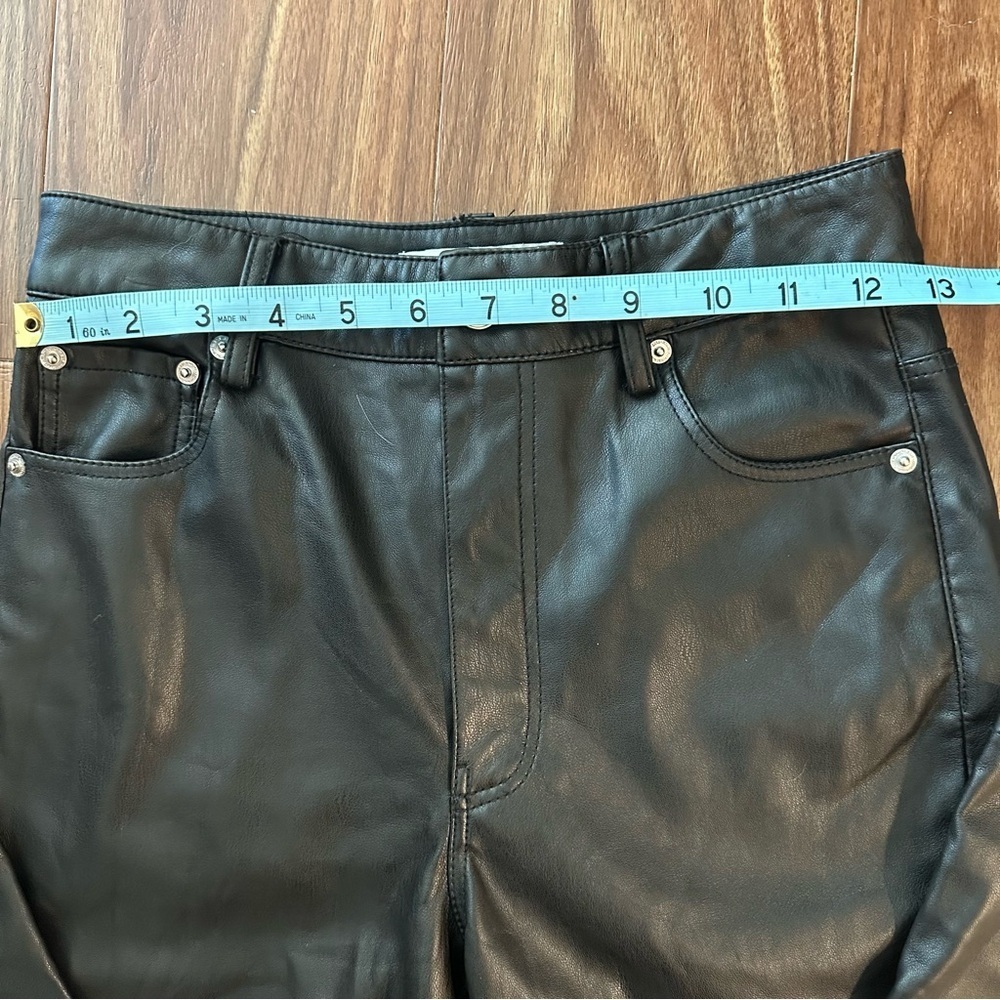 Zara Faux Leather Black Pants Sz 3 Eur Sz 34 - Picture 6 of 9